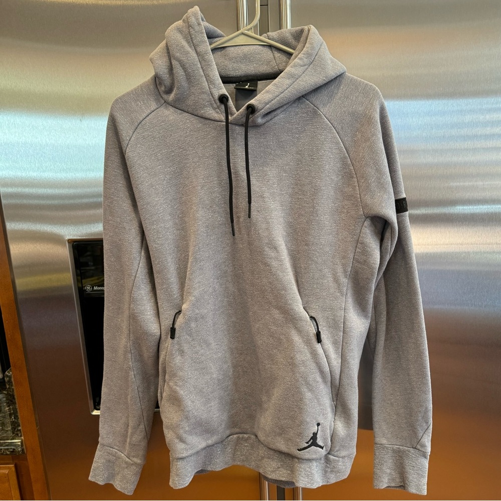 Nike Jordan Gray Hoodie with Zip Up Pockets Men’s Size Medium